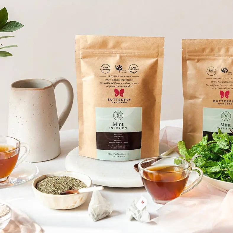 Butterfly Ayurveda Mint Leaf InfusionTea & InfusionsButterfly Ayurveda Mint Infusion - Mint Infusion Tea Benefits | Detox & Relax