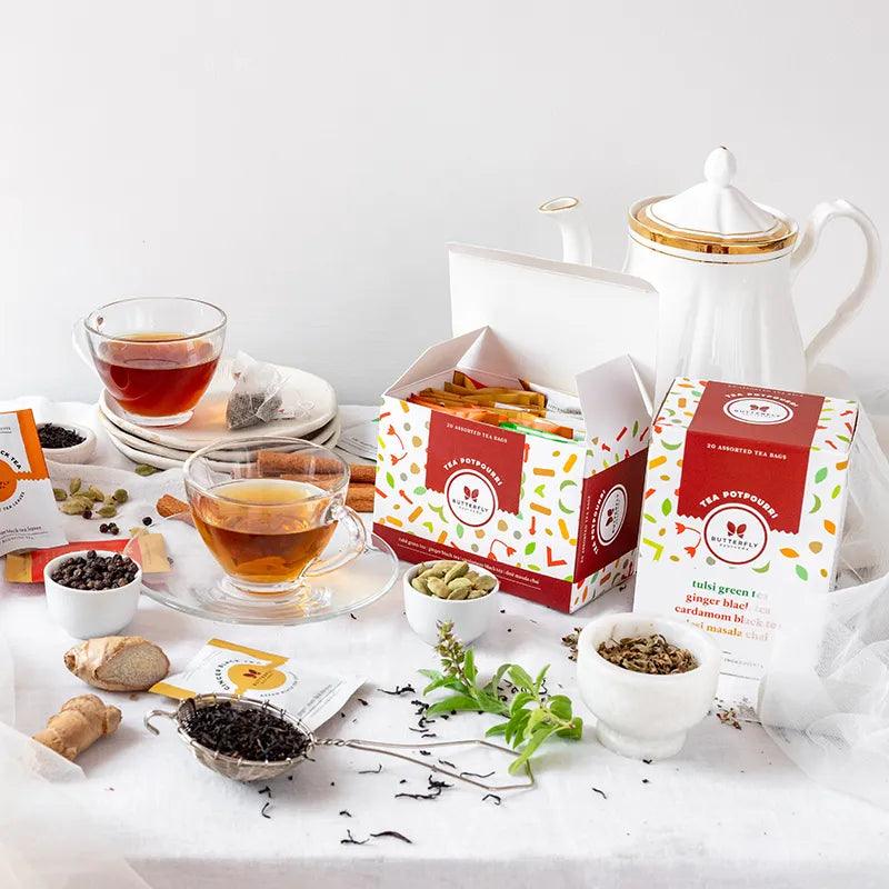 Butterfly Ayurveda- Tea Potpourri | Perfect Traveler's Tea-kitTea & InfusionsButterfly Ayurveda Tea - Herbal Tea Traveler's Kit | 20 Bags