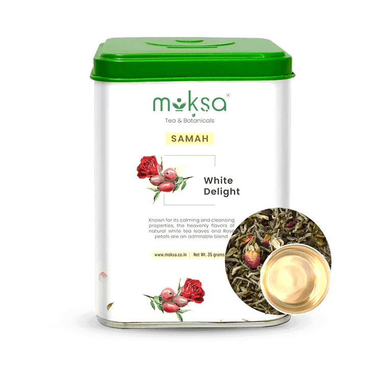 Herbal Tea - Moksa - White Delight Loose Leaf Tea - 35 Gm