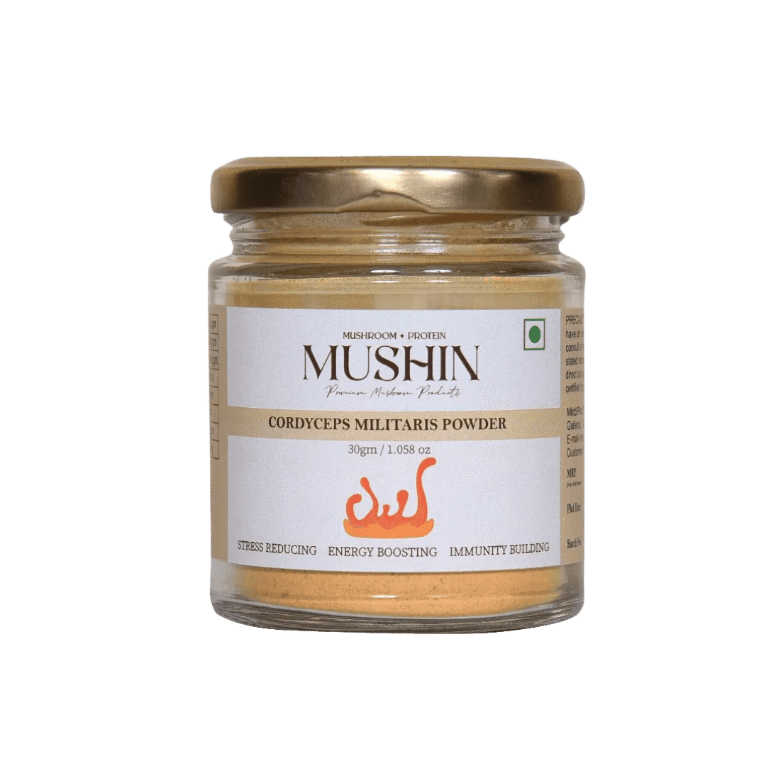 Mushin - Cordyceps Militaris Powder Supplement – Improve Energy, Stamina and Endurance.