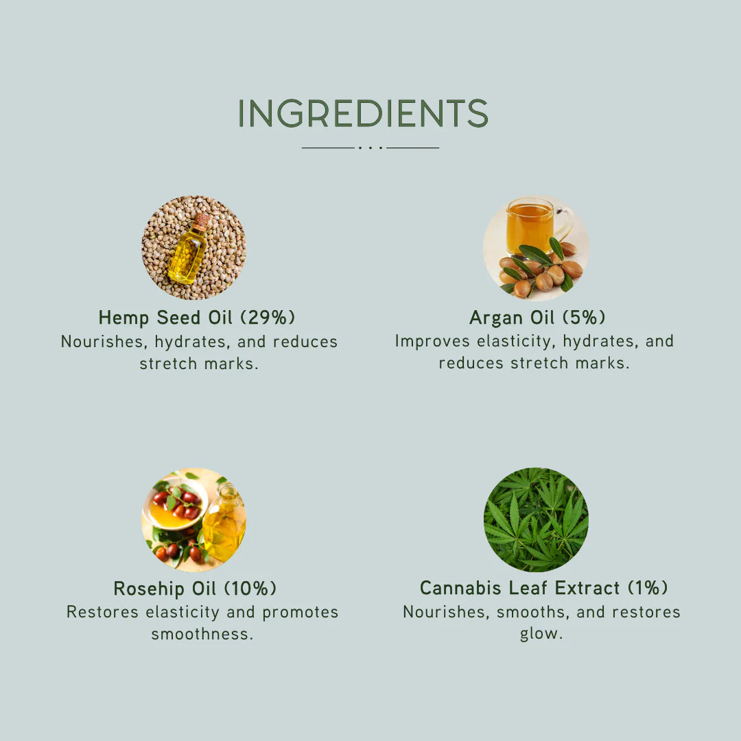 Nuvedic Stretch Mark Oil | Natural Skin Repair & Elasticity Booster.