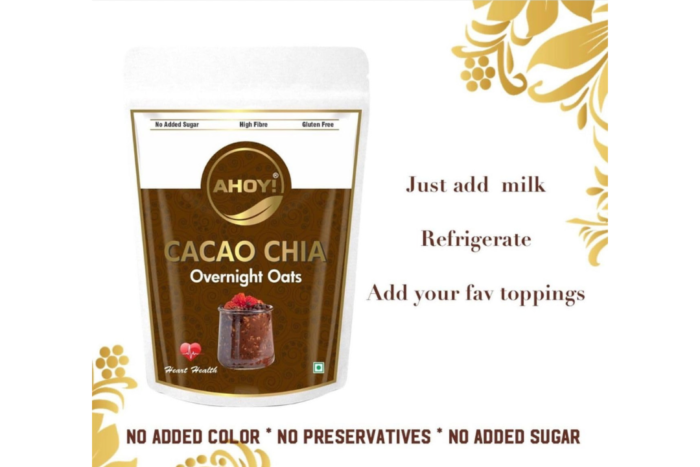 Ahoy! Cacao Chia Oats | High Protein, Gluten-Free, No Added Sugar | 200g.