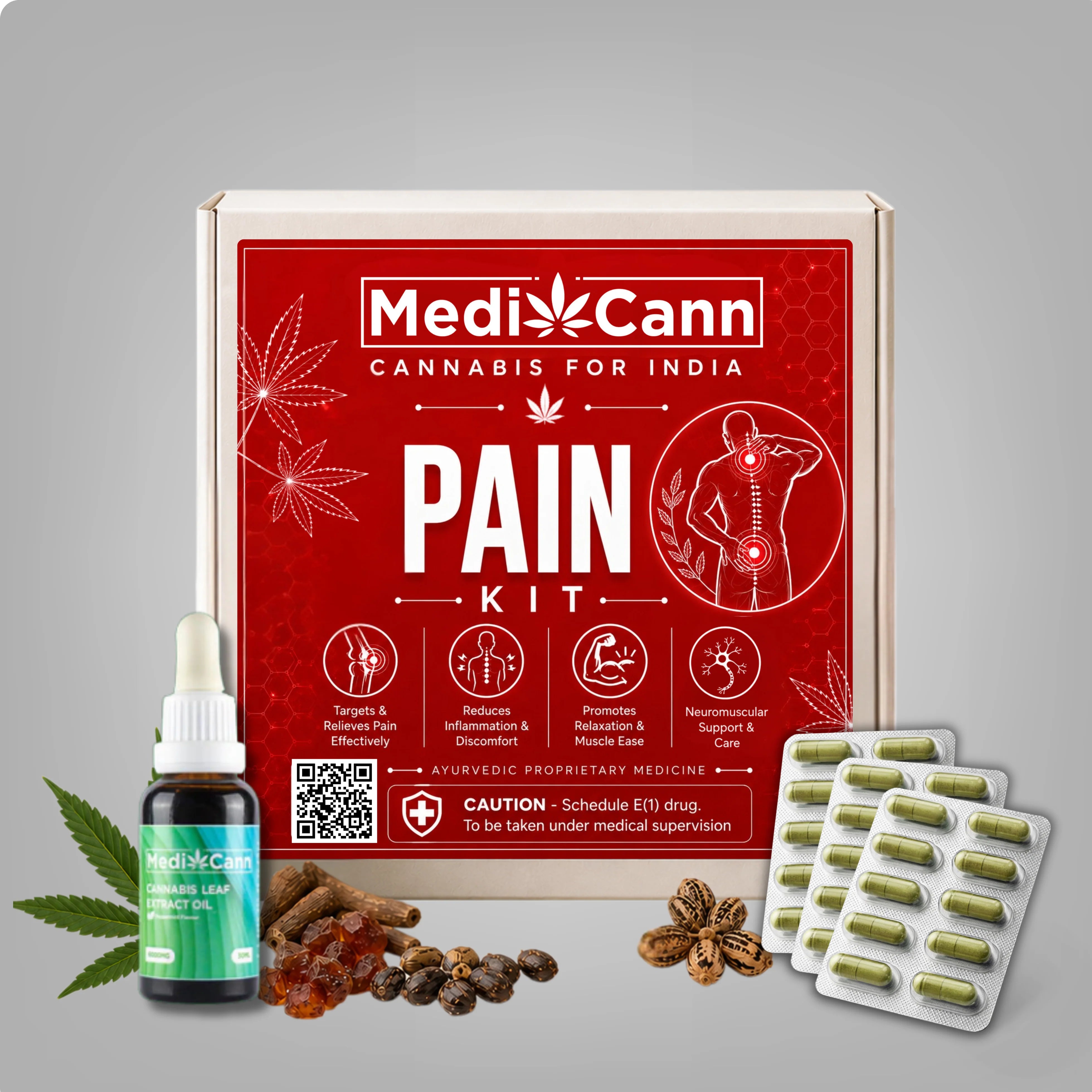 Medicann Pain Relief Kit | 20-Day Ayurvedic Program for Sciatica, Back Pain & Joint Health