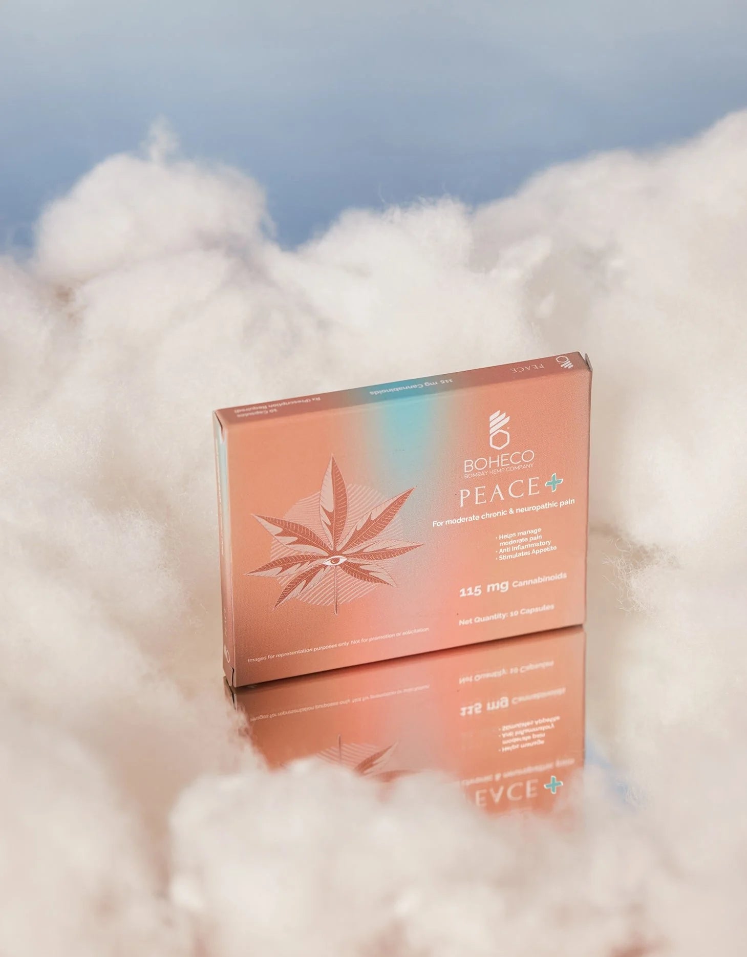 Boheco Peace Plus Cannabis Capsules- For Mild Chronic And Neuropathic Pain - 115 MG (THC 5mg : CBD 5mg per capsule).