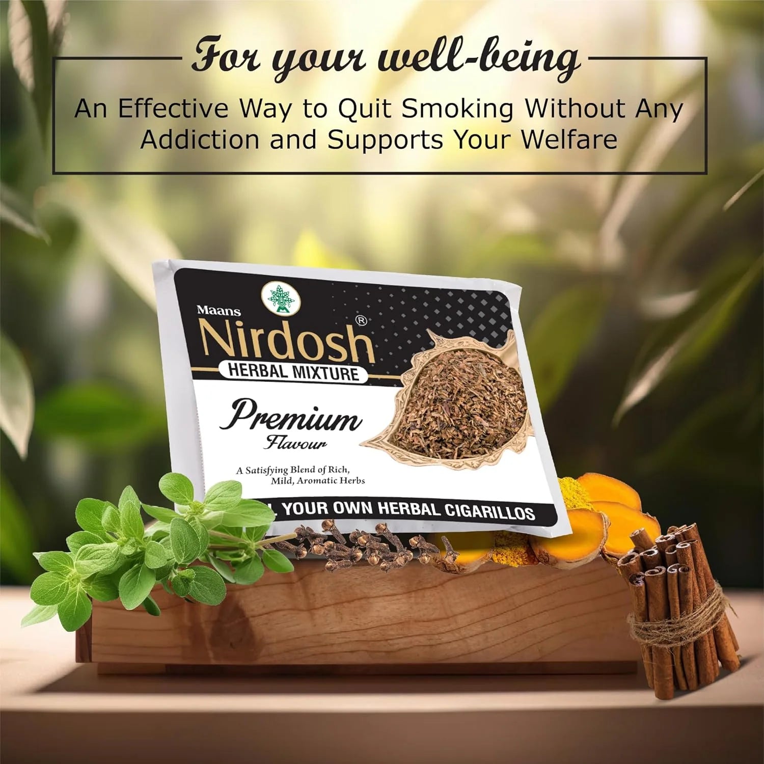 Nirdosh Premium Flavour Herbal Raw Mixture 70g | 100% Tobacco & Nicotine Free.