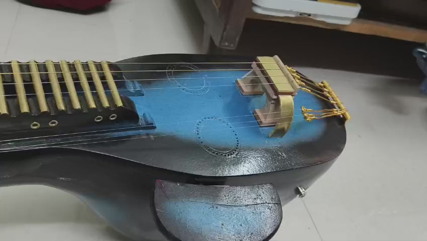 Anirud Musicals - Golden White Madhura Veena with Guitar Keys & Inbuilt Fishman Pickup