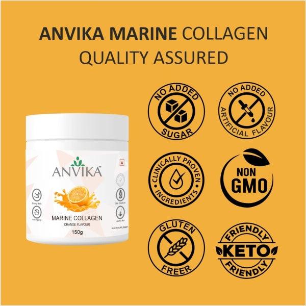 Anvika Marine Collagen 150gm Premium Japanese Peptides for Skin, Hairs, and NailsMarine CollagenAnvika Marine Collagen Peptides - Skin & Hair | Potent Care