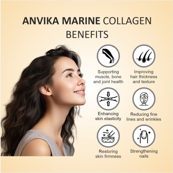 Anvika Marine Collagen 150gm Premium Japanese Peptides for Skin, Hairs, and Nails