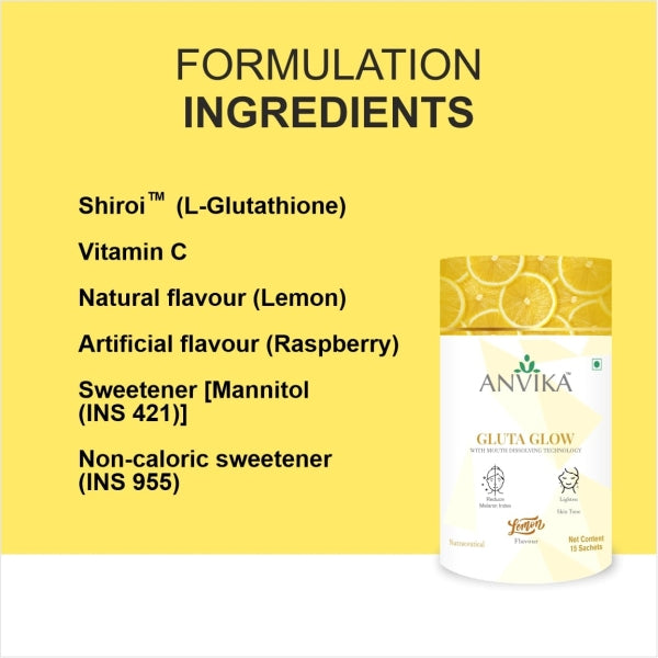 Anvika Gluta Glow Fast Acting Skin Brightening with Mouth Dissolving Technology