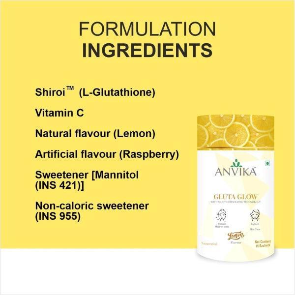 Anvika Gluta Glow Fast Acting Skin Brightening with Mouth Dissolving Technology.
