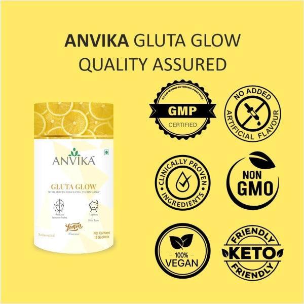 Anvika Gluta Glow Fast Acting Skin Brightening with Mouth Dissolving Technology.