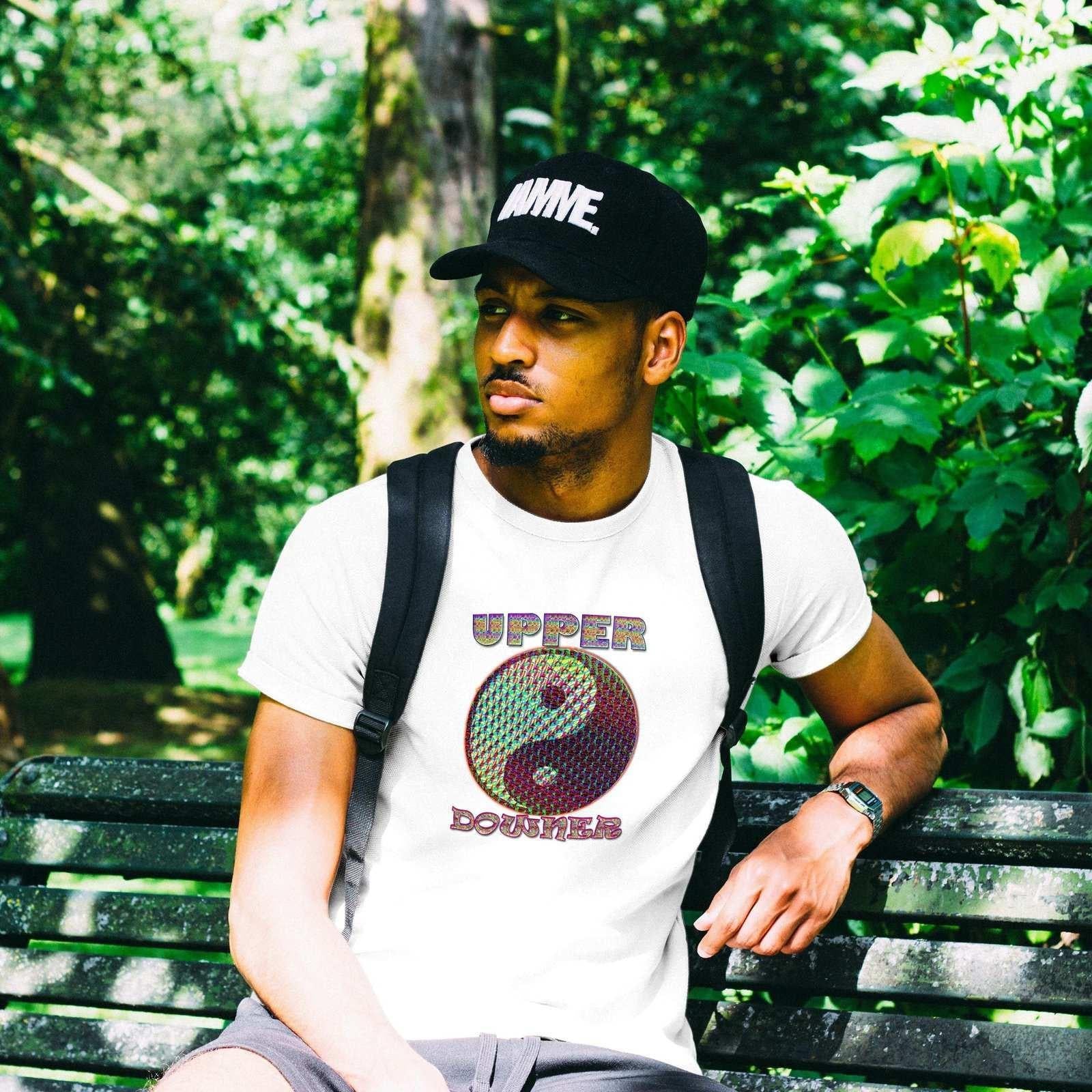 Psychedelic Yin and Yang Men's Graphic T-Shirt.