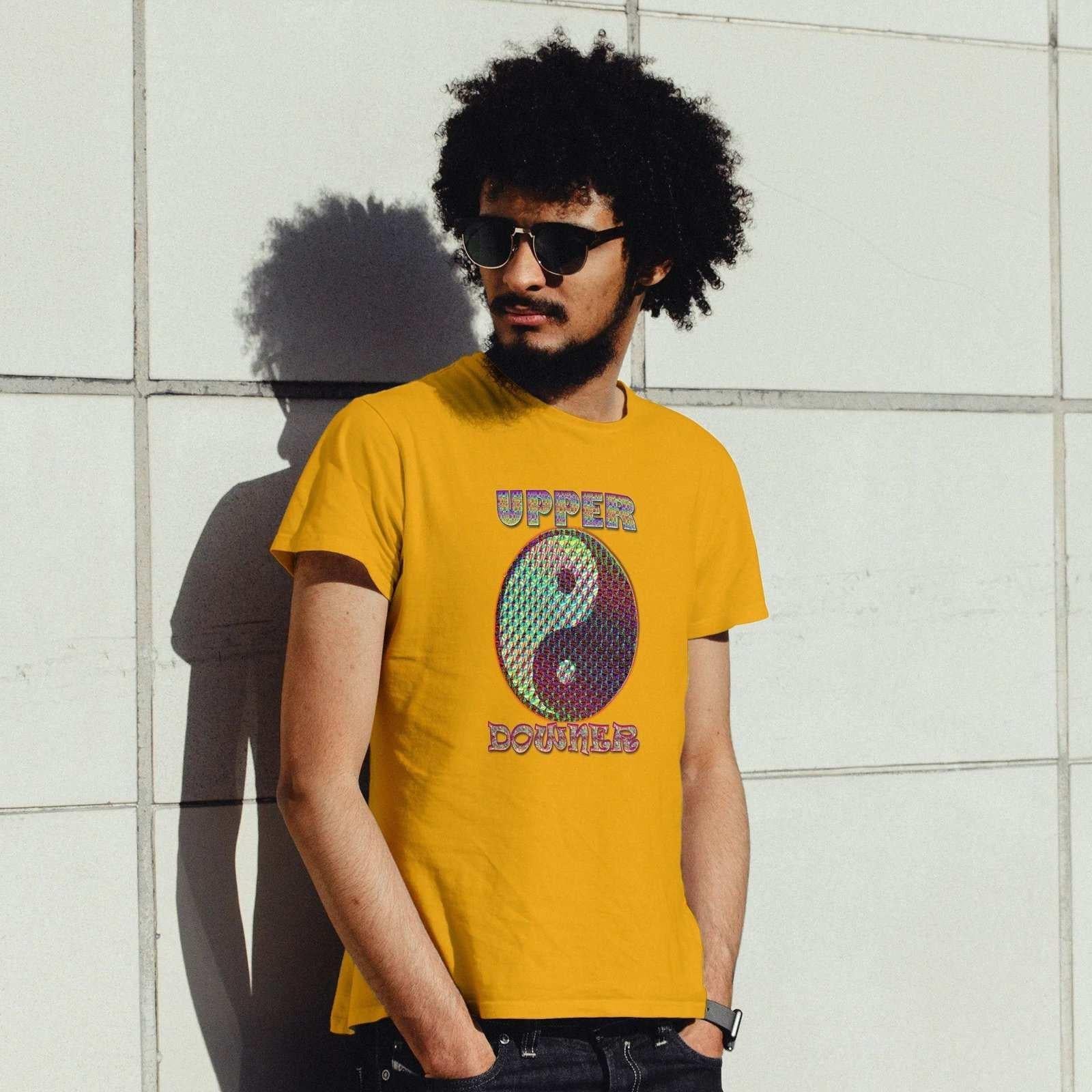 Psychedelic Yin and Yang Men's Graphic T-Shirt.