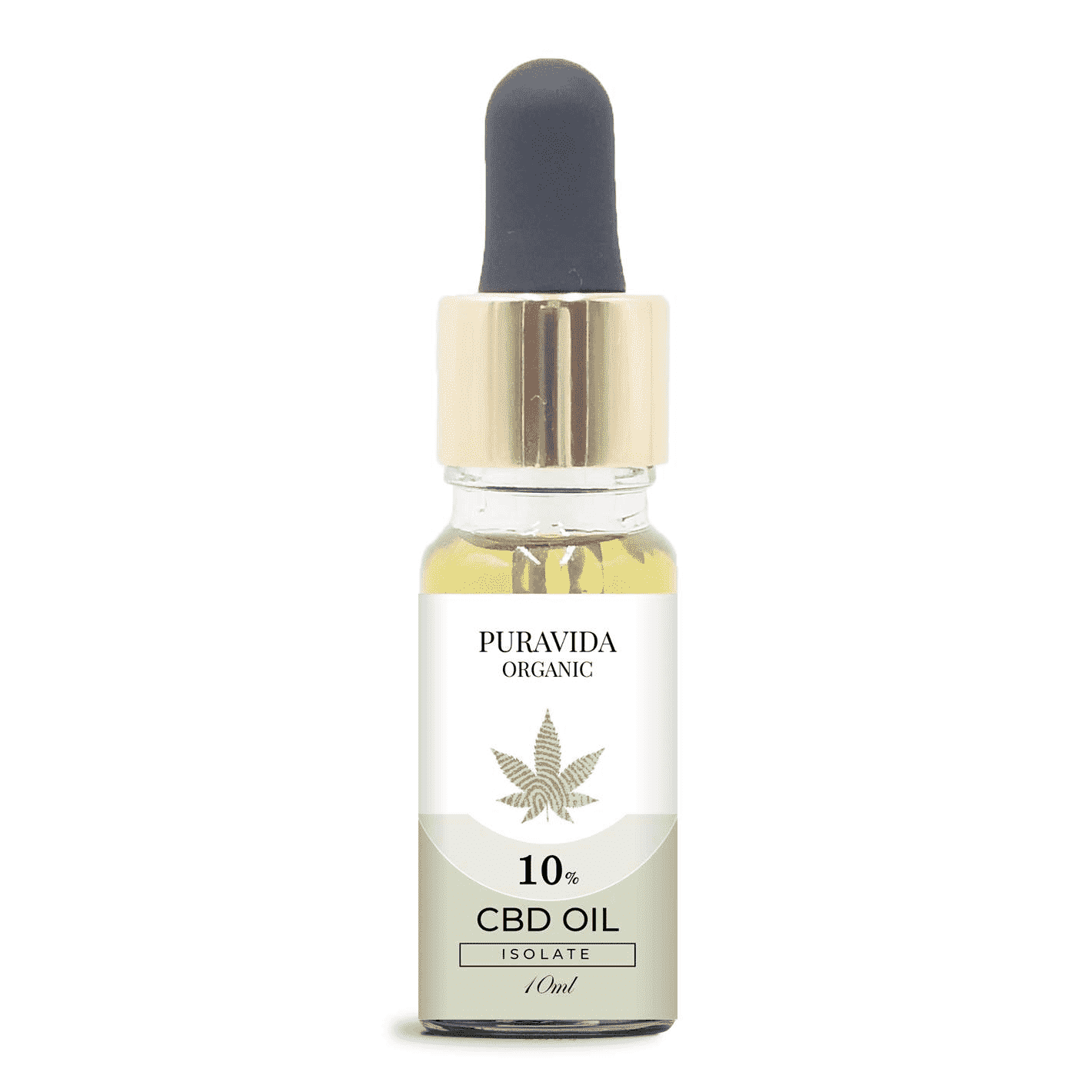 Puravida Organic Isolated CBD in Hemp Seed Oil 10% (1000 mg) 10 ml.