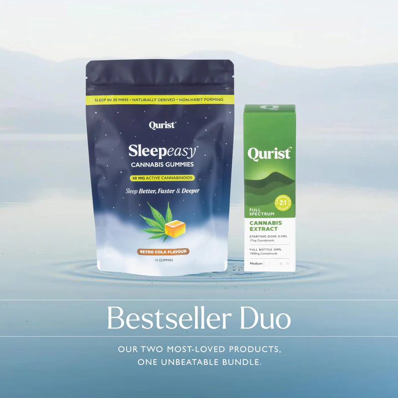 Qurist Bestseller Duo - Sleep & Relief | CBD+THC Oil & Sleepeasy Gummies.