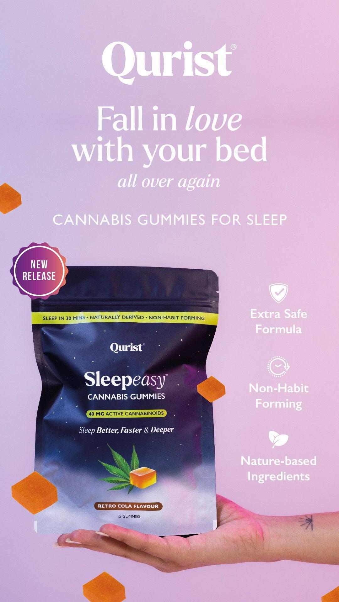 Qurist- Sleepeasy Gummies | CBD + THC Gummies for Restful Sleep.