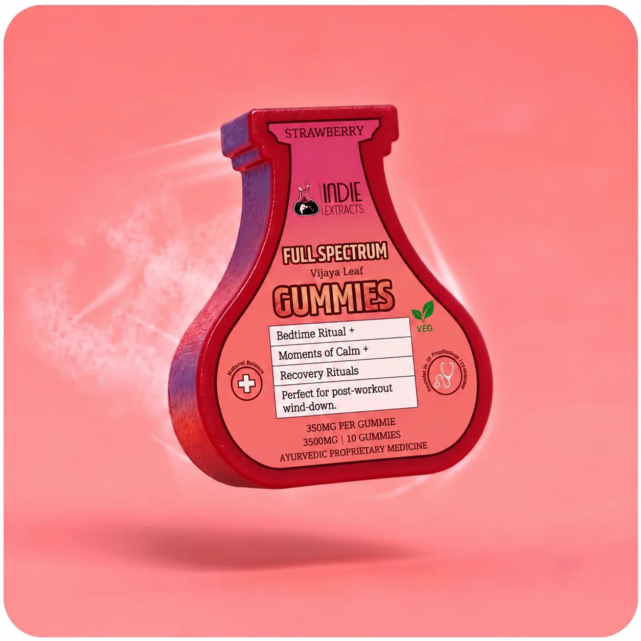 Indie Extracts- Full Spectrum Medical Cannabis Gummies | 350mg/Gummy – Strawberry