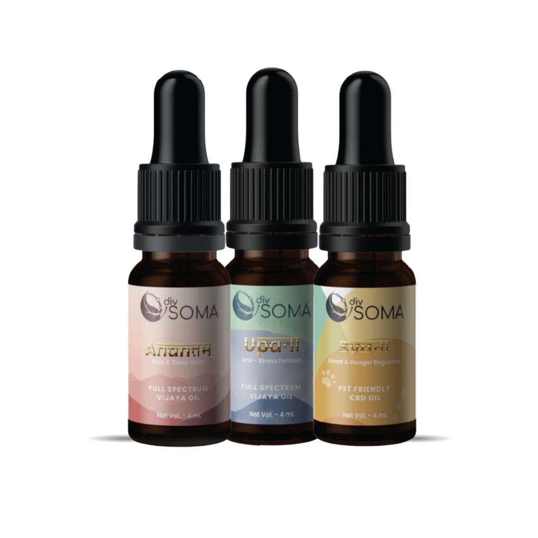 DivSoma Trika – All-in-One CBD + THC Oil Bundle for Humans & Pets.