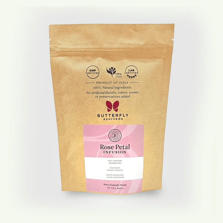 Butterfly Ayurveda- Rose Petal InfusionTea & InfusionsButterfly Ayurveda Rose Petal Infusion - Health Benefits | Soothing, Digestive, Antioxidant, Metabolism Boosting
