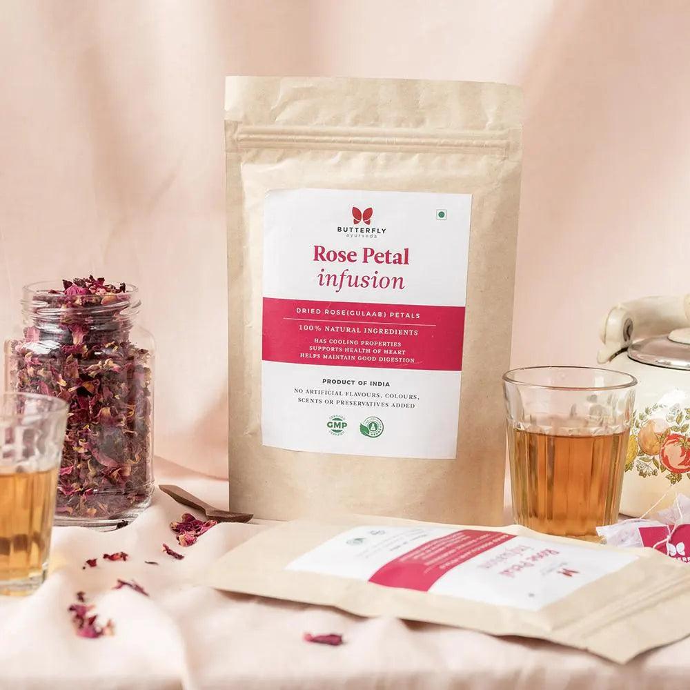Butterfly Ayurveda- Rose Petal InfusionTea & InfusionsButterfly Ayurveda Rose Petal Infusion - Health Benefits | Soothing, Digestive, Antioxidant, Metabolism Boosting