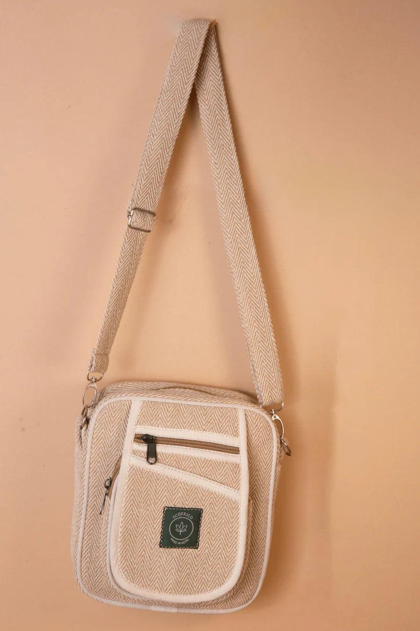 Ecofrico - Unisex Sling Hemp BagHemp BackpackEcofrico Unisex Sling Hemp Bag - Eco-Friendly | Durable, Adjustable, Compartments