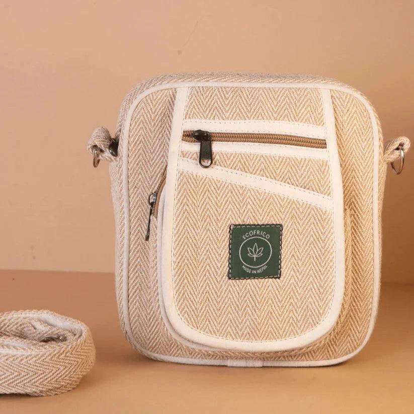Ecofrico - Unisex Sling Hemp BagHemp BackpackEcofrico Unisex Sling Hemp Bag - Eco-Friendly | Durable, Adjustable, Compartments
