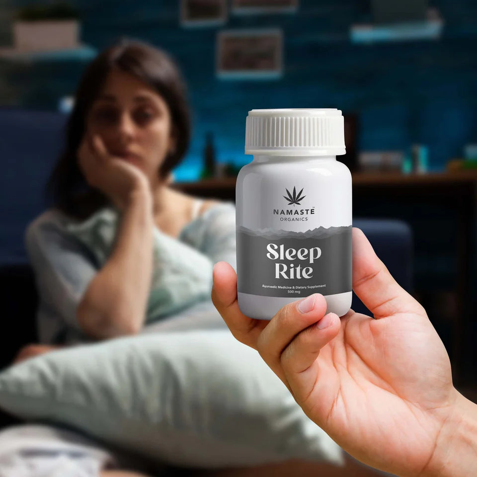 Namaste Organics Sleep Rite 10:1 Vijaya Extract (Cannabis) Capsules 500mg | Natural Sleep Support.