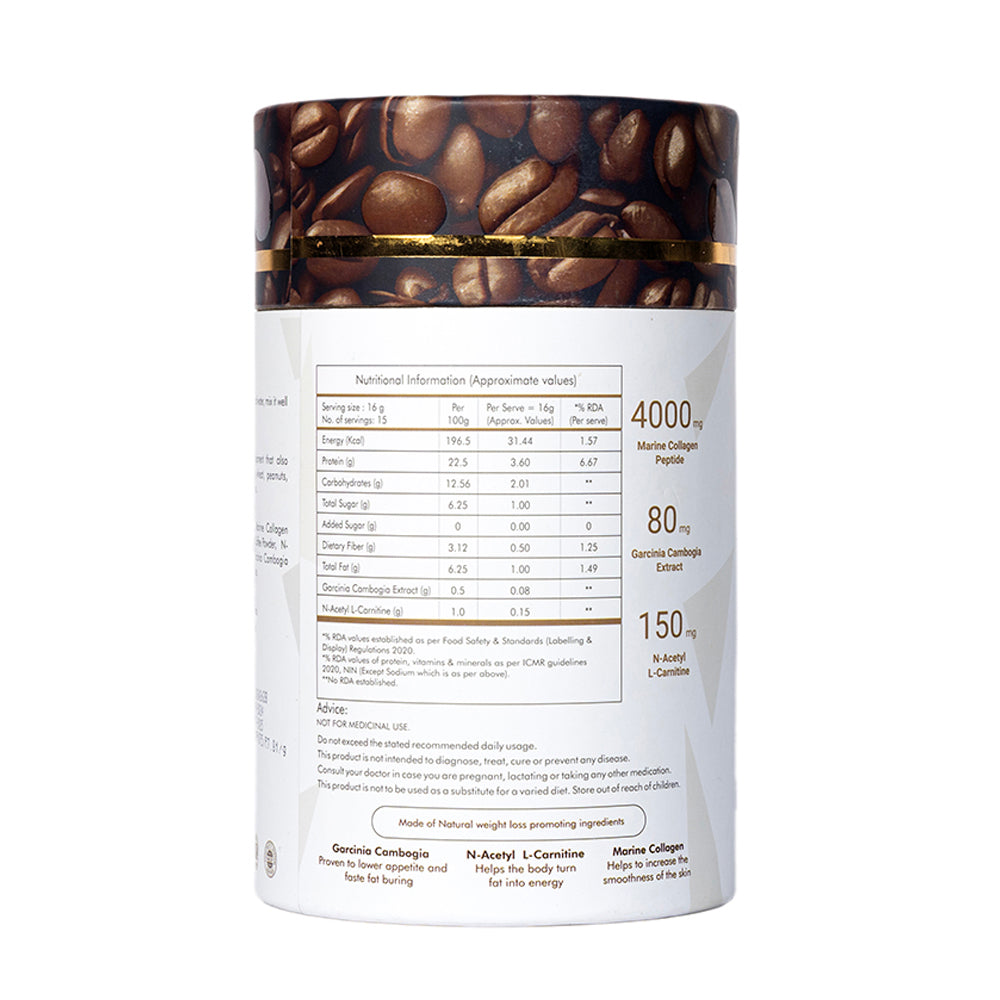 Anvika Slender Collagen with 100% Arabica Coffee & Marine Collagen Peptides for Weight Management