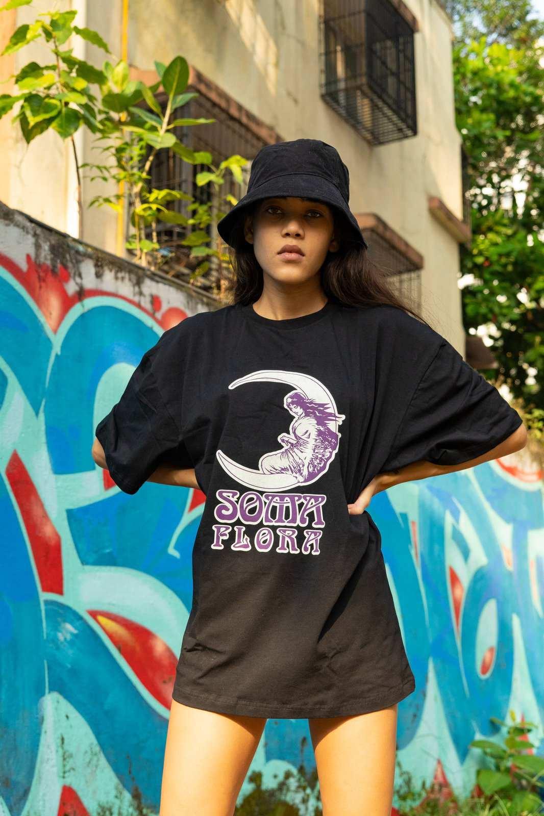 Soma Flora Black T-shirt