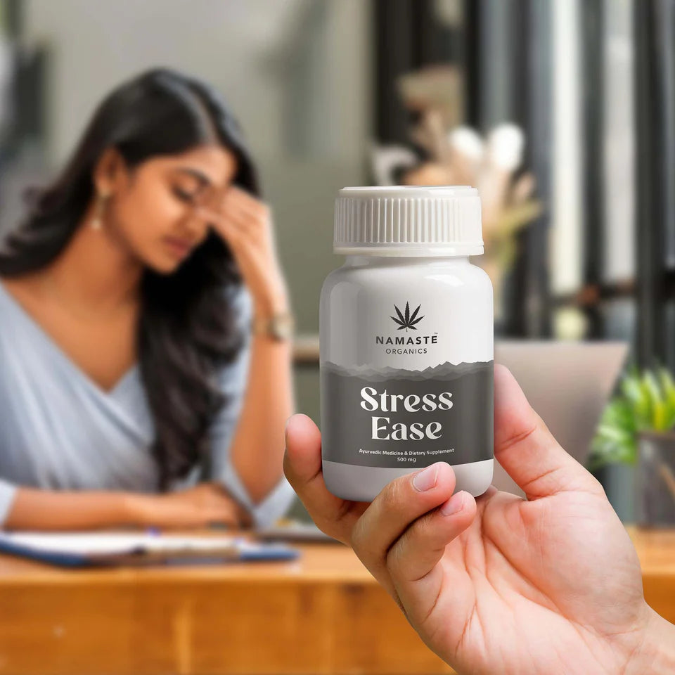 Namaste Organics Stress Ease 10:1 Vijaya Extract (Cannabis) Capsules 500mg | Calm & Focus.