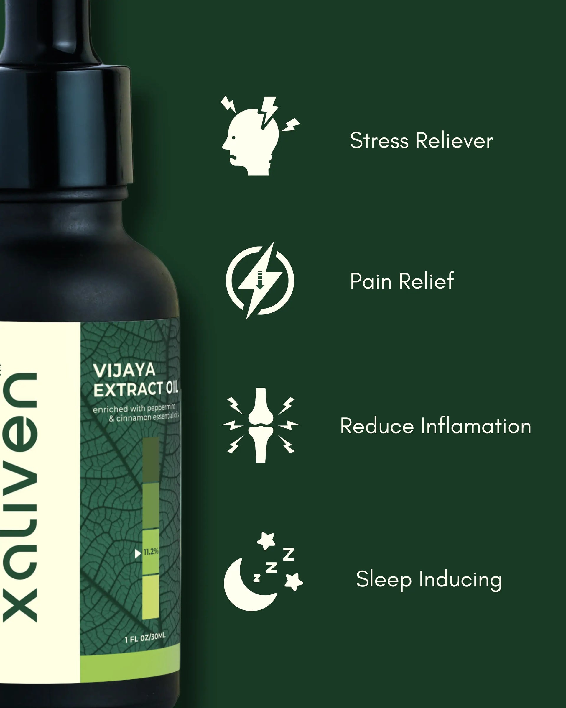 Xaliven- Vijaya Full Spectrum Oil for Stress & Sleep- CBD, THC & other Cannabinoids - 11.2% (3360mg) - CBD Store India