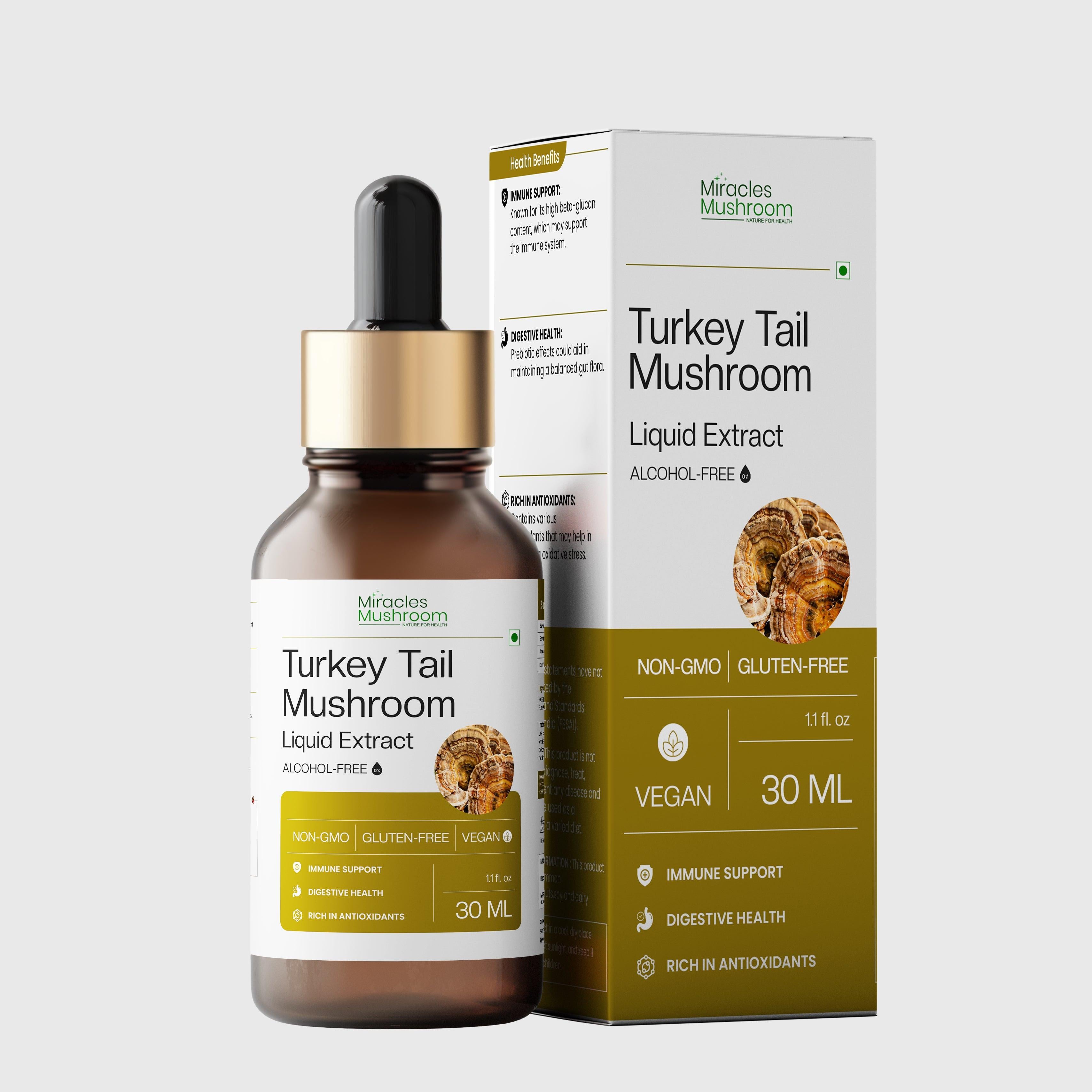 Miracles Mushroom - Turkey Tail Mushroom Liquid Extract - 30ml.