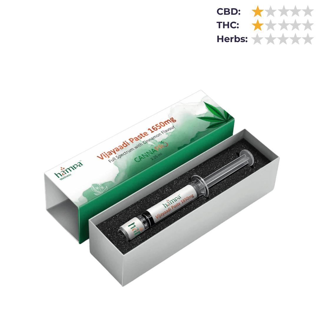 Hampa Vijayaadi Paste 1650mg / 2.25ml- High-Strength Paste for Chronic Pain (RSO)- Cinnamon - Balanced CBD & THC.
