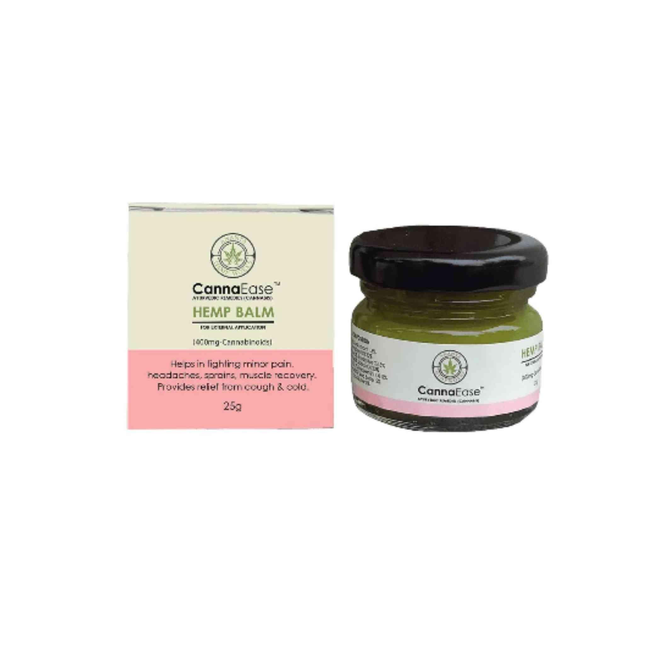 CannaEase Hemp Balm (For external application) 25G (400MG - Cannabinoids)CannaEase Hemp Balm | Natural Anti-inflammatory | CBD Store India
