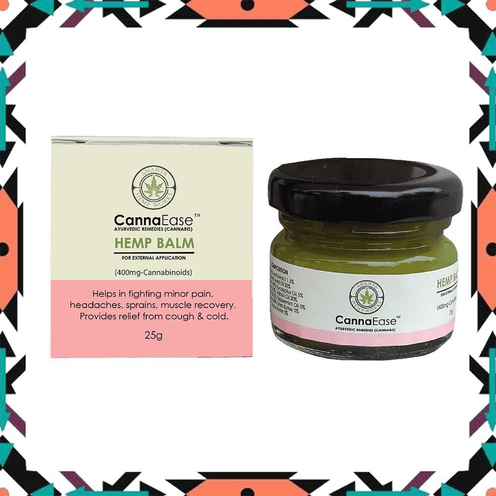 CannaEase Hemp Balm (For external application) 25G (400MG - Cannabinoids)CannaEase Hemp Balm | Natural Anti-inflammatory | CBD Store India