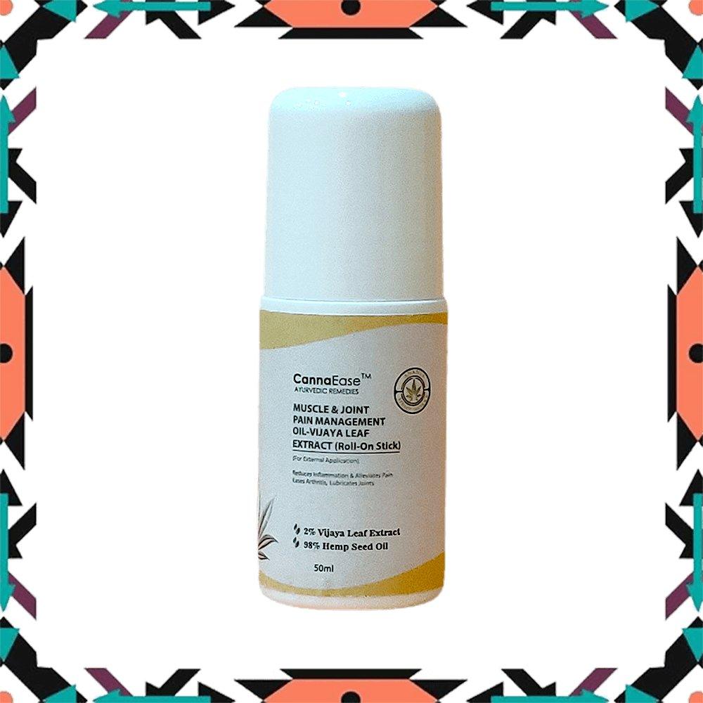 CannaEase Muscle & Joint Pain Management Oil- Vijaya Leaf Extract- (Roll on Stick) 50 MLMuscle & Joint Pain Management Oil | Vijaya Leaf Extract | CSIN