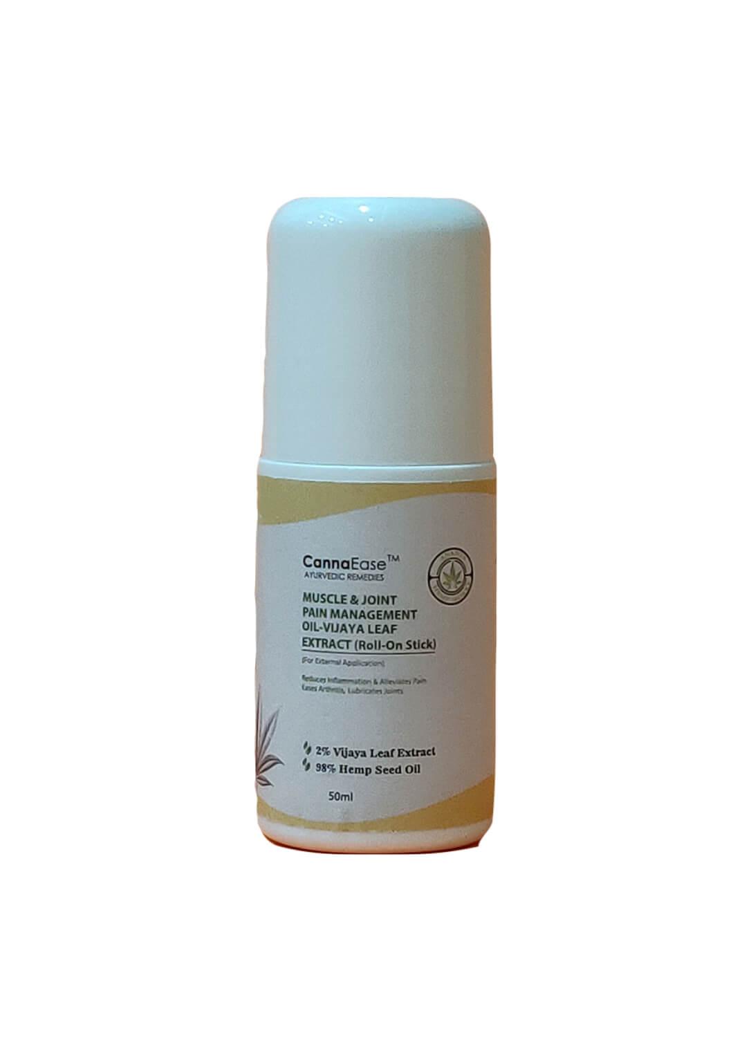 CannaEase Muscle & Joint Pain Management Oil- Vijaya Leaf Extract- (Roll on Stick) 50 MLMuscle & Joint Pain Management Oil | Vijaya Leaf Extract | CSIN