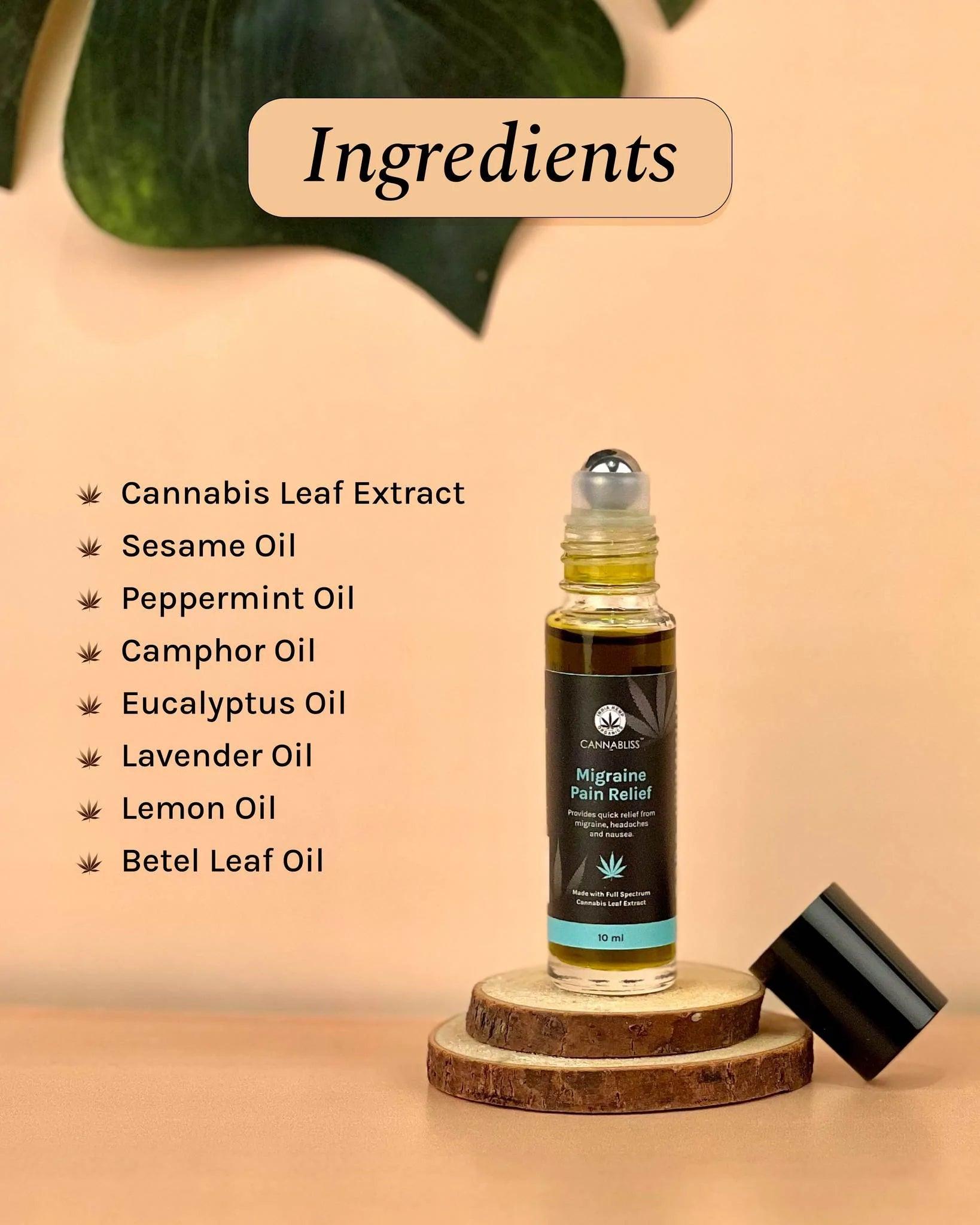Cannabliss Migraine Pain Relief - 10 MLCBD Roll OnCannabliss Migraine Pain Relief | Cannabis Leaf Extract | CBD Store India
