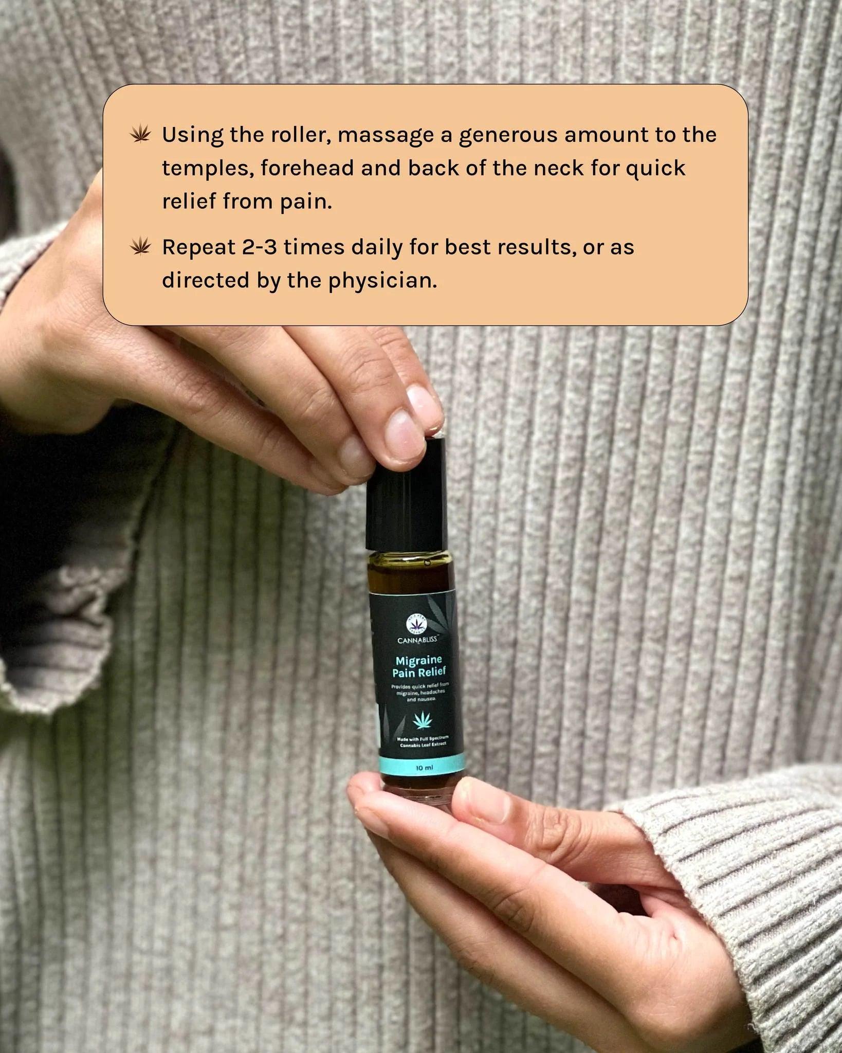 Cannabliss Migraine Pain Relief - 10 MLCBD Roll OnCannabliss Migraine Pain Relief | Cannabis Leaf Extract | CBD Store India