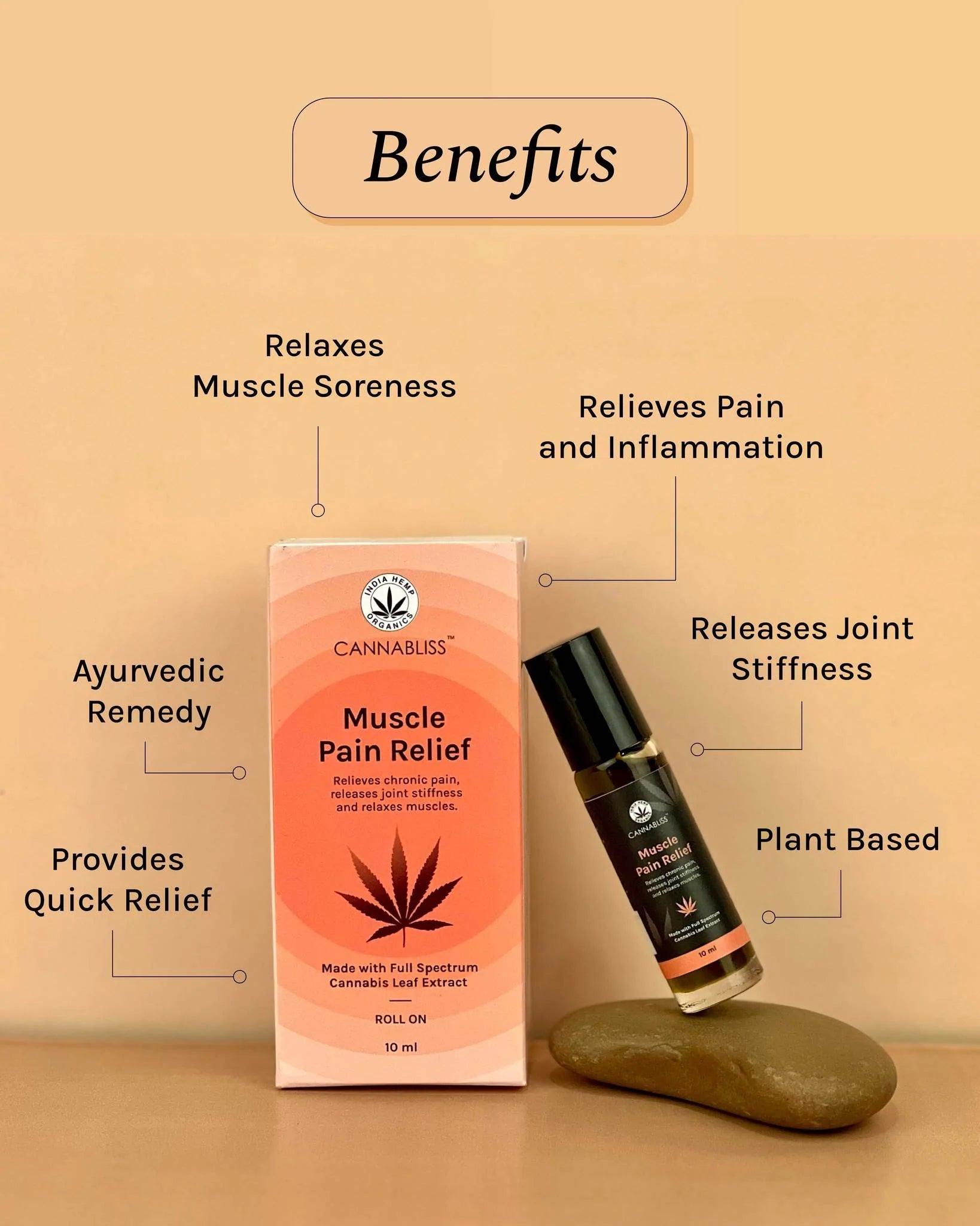 Cannabliss Muscle Relief - 10 MLCBD Roll OnCannabliss Muscle Relief | CBD Roll On for Muscle Pain | CBD Store India