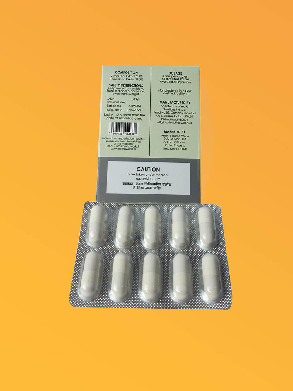 Cannaease Medical Cannabis Pain Relief Capsules (RX) 10 Cap (For Oral Consumption)Health CareCannaease Pain Relief Capsules | Ayurvedic Pain Relief Medicine | CSIN