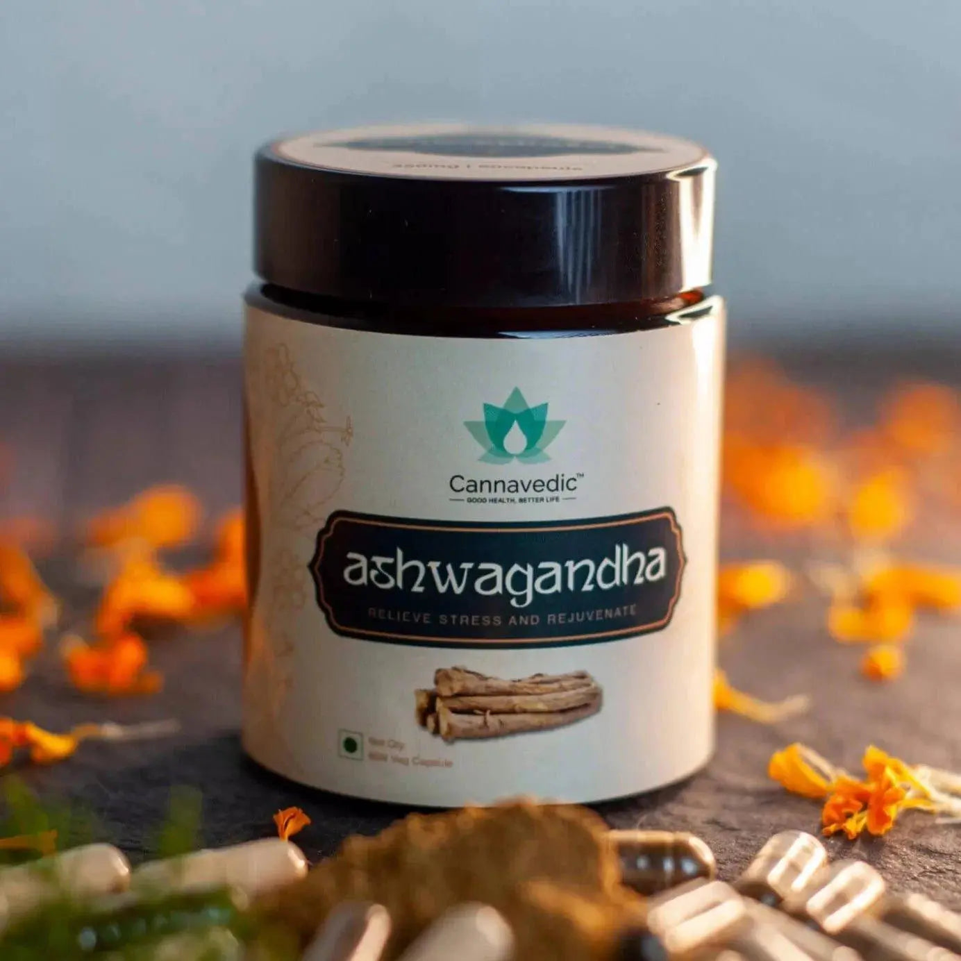 Cannavedic - Ashwagandha Capsules – Relieve Stress and Rejuvenate(60 capsules).
