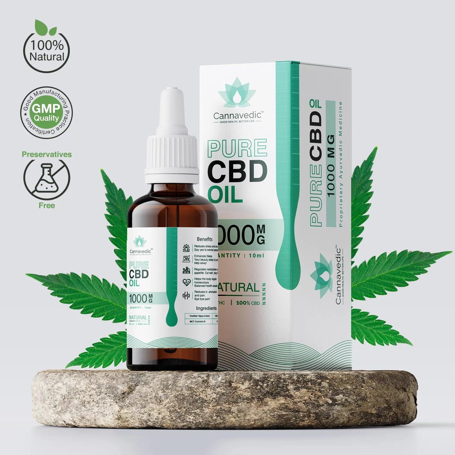 Cannavedic - Pure CBD Oil Natural 1000mg | 10mlcbd oil
