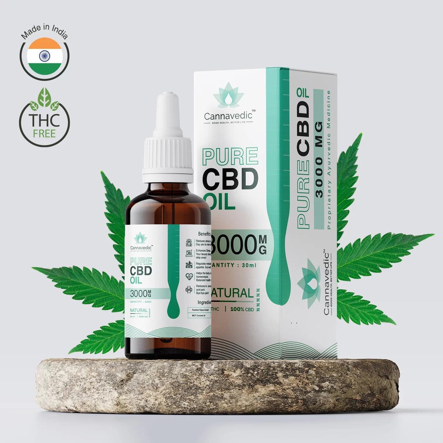 Cannavedic - Pure CBD Oil Natural 3000mg | 30mlcbd oil , Reduces stress and anxiety