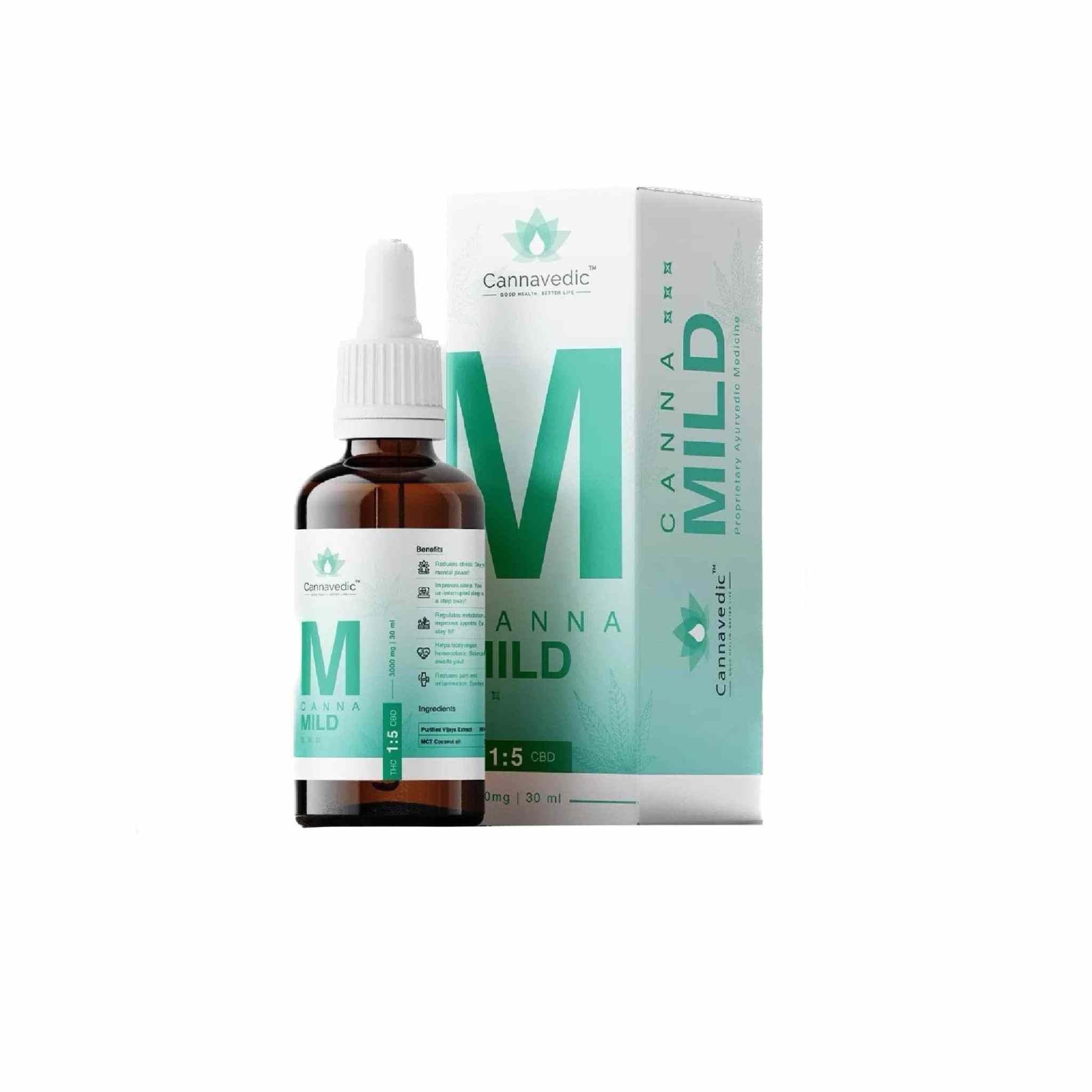 Cannavedic CannaMild THC+CBD Oil (1:5|THC:CBD) 3000mg,30ml.