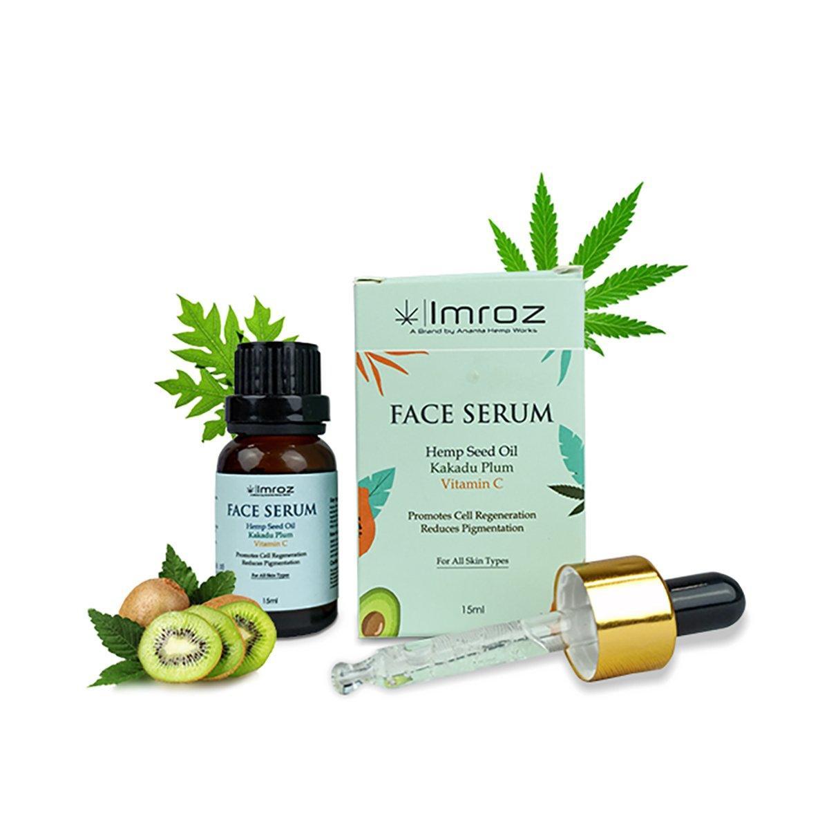 IMROZ FACE SERUM WITH HEMP SEED OIL, KAKADU PLUM, VITAMIN C.