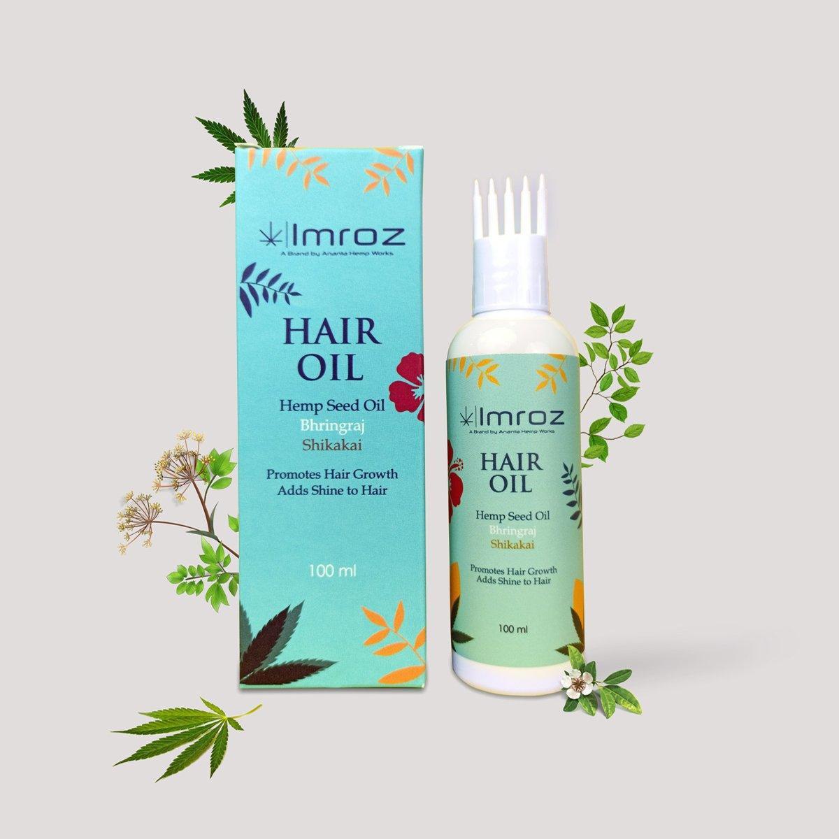 Imroz - Bhrinraj Hair Oil With Hemp Seed Oil & Shikakai.