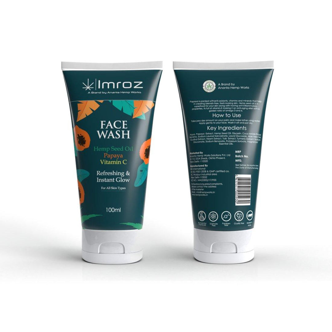Imroz - Face Wash With Hemp Seed Oil & Papaya - 100 mlSkin CareFace Wash With Hemp Seed Oil & Papaya | Hemp Beauty Products | CSIN