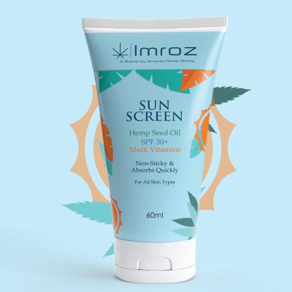 Imroz - Sunscreen SPF 30+ With Hemp Seed Oil and Multi Vitamins - 60 mlSkin CareSunscreen SPF 30 With Hemp Seed Oil | Hemp Beauty Products | CBD Store