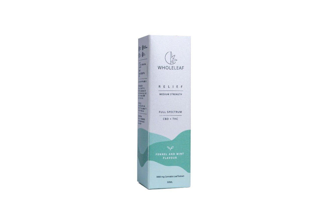 Wholeleaf Relief Medium Strength Cannabis Oil (THC Dominant) Fennel and Mint Flavourcbd oilWholeleaf Relief Medium Strength CBD -THC Oil | CBD Store India